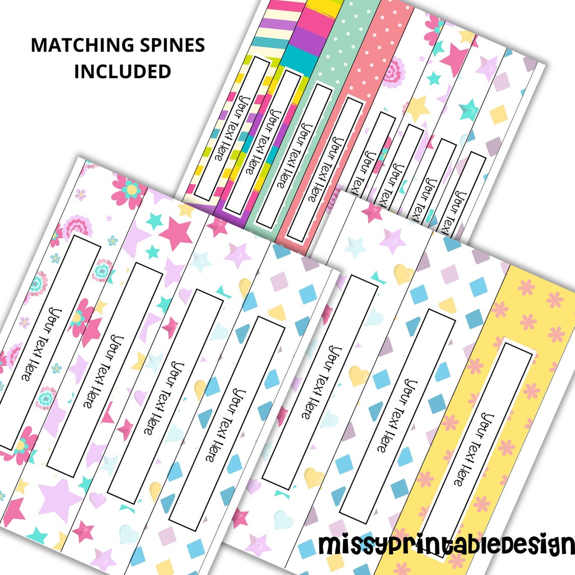 Editable Binder Covers &amp; Spines Unicorn Themed Printable - Etsy
