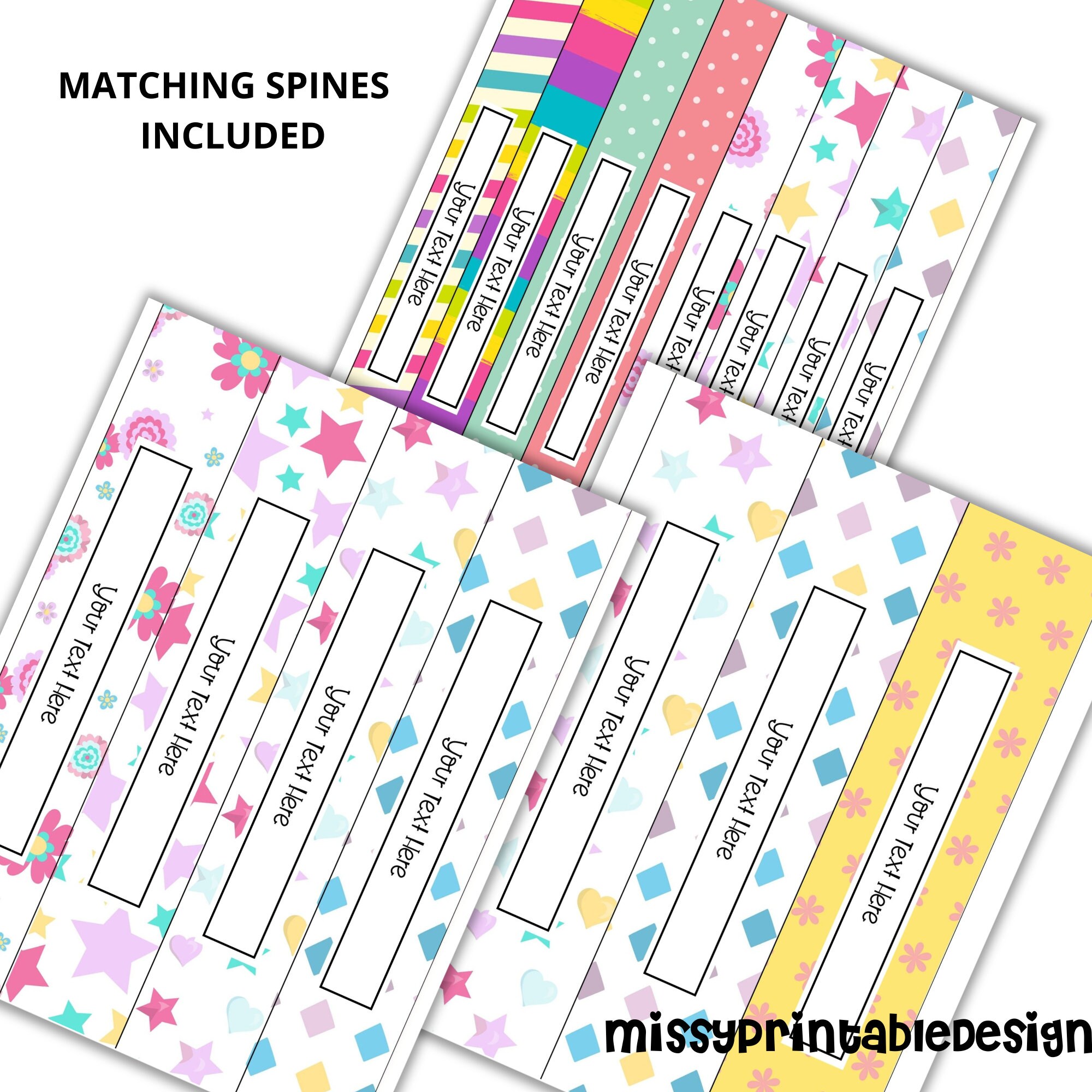Editable Binder Covers &amp; Spines Unicorn Themed Printable - Etsy