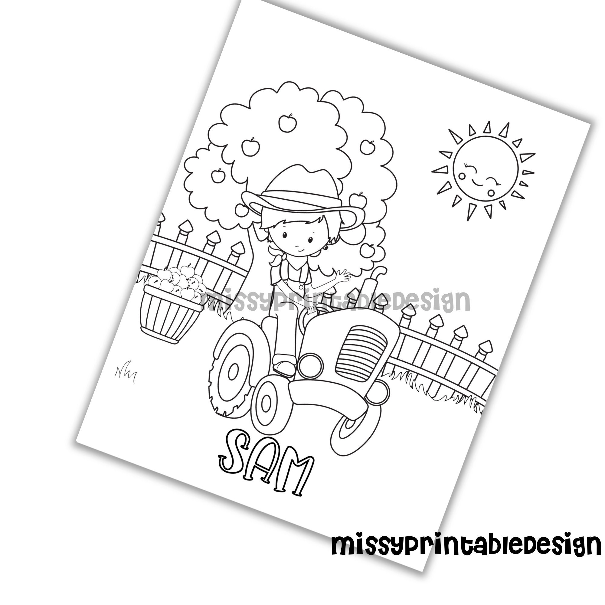 Personalized Farm Party Coloring Pages Custom Farm Birthday - Etsy