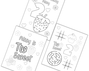 Zwei süße Beeren zum Geburtstag Malseiten (Digitaler Download)