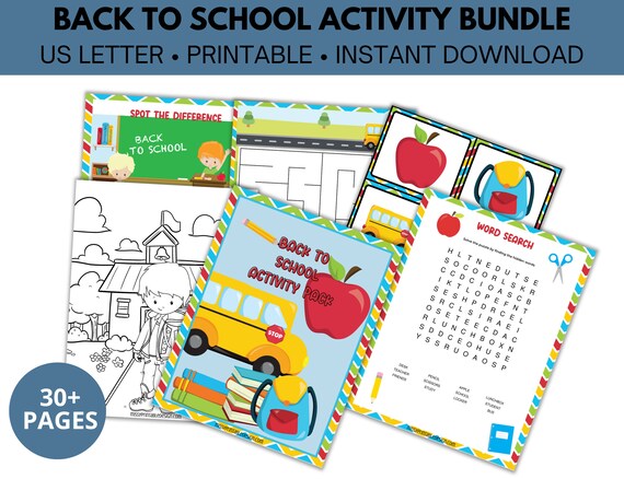 Back to School Activities, Printable School Activities, First Day of School Games, Back to school Games, Beginning of the Year Games Il_570xn