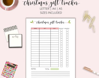 Christmas Gift Tracker, Christmas Planner, Christmas Gift Planner, Christmas Gift Organizer, Printable Gift Log, Holiday Gift Planner