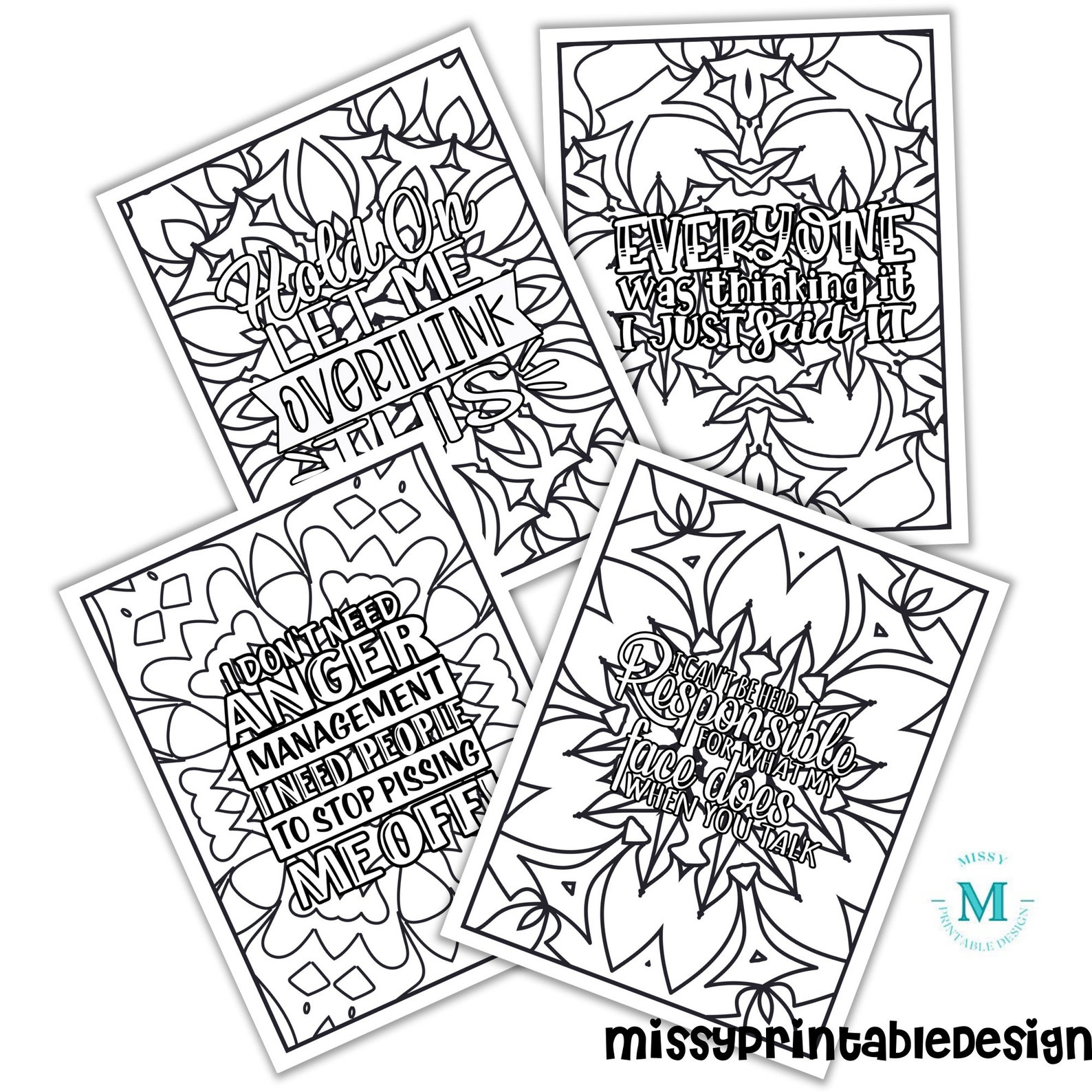 Sarcastic Sassy Snarky Quotes Coloring Pages Adult Coloring - Etsy