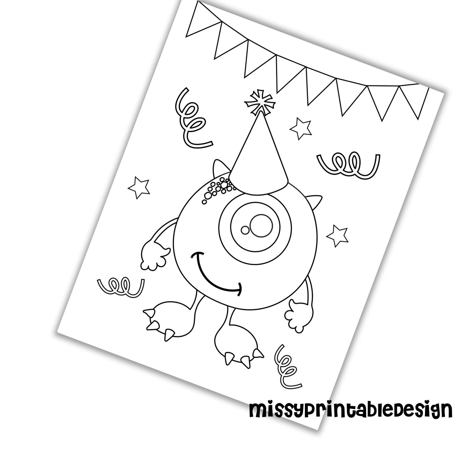 Personalized Monster Party Coloring Pages Custom Fairy | Etsy