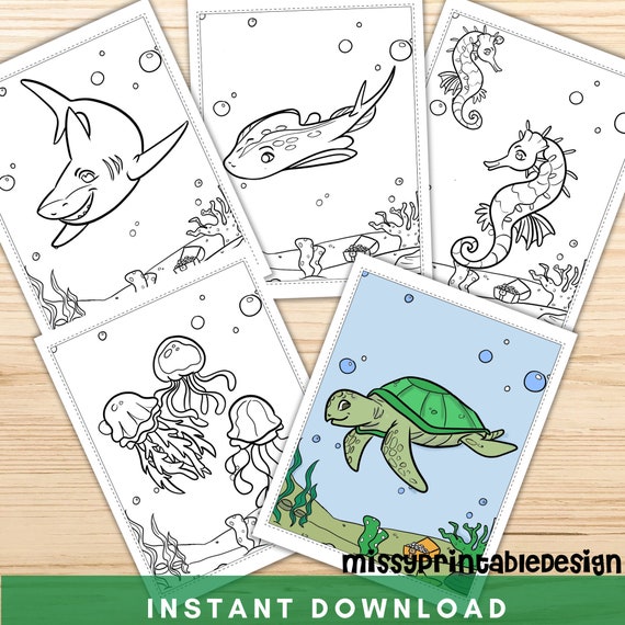 under the sea creatures coloring pages