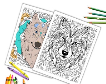 Animal Mandala Coloring Pages, Printable Animal Mandala Coloring Pages for Adults, INSTANT DOWNLOAD, Adult Coloring Pages