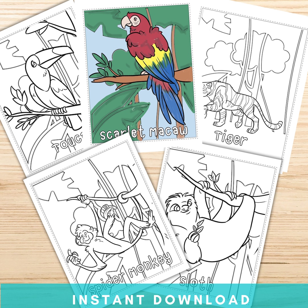 Rainforest Animals Coloring Pages, Printable Animal Coloring Pages