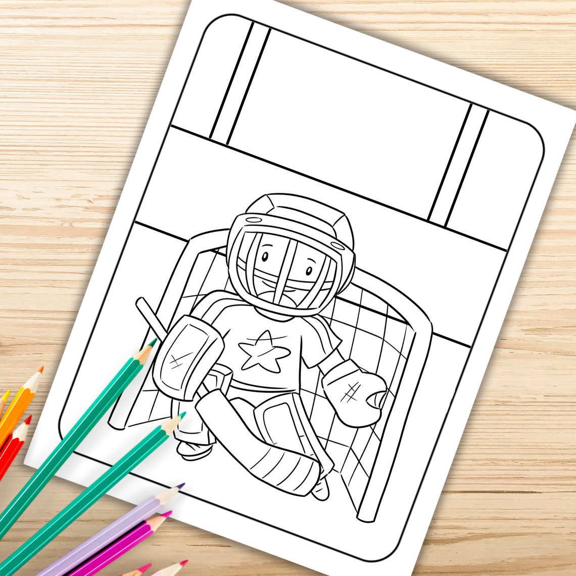 Hockey Coloring Pages Printable Coloring Pages Hockey Party - Etsy