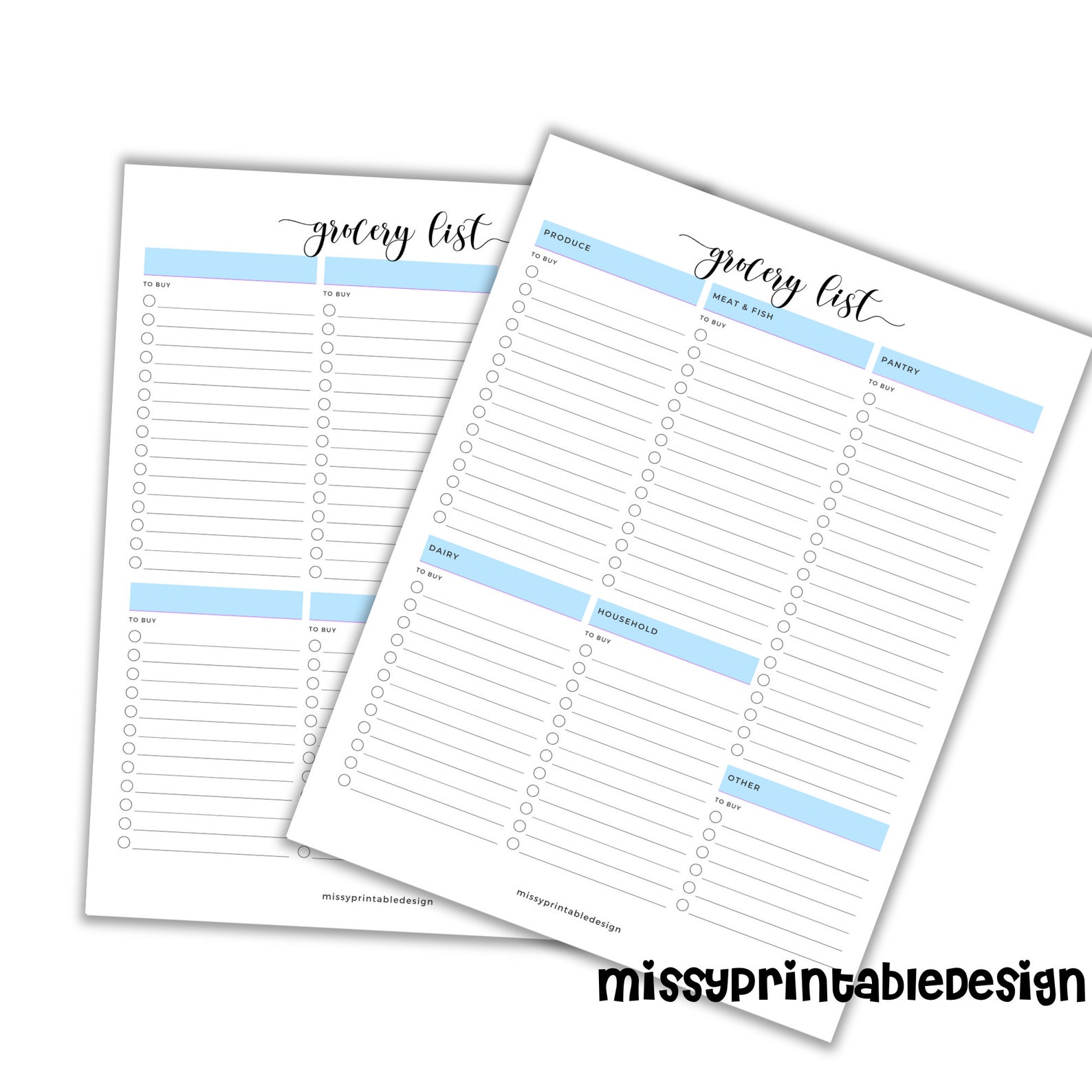 Grocery List Printable Home Organization Shopping List | Etsy
