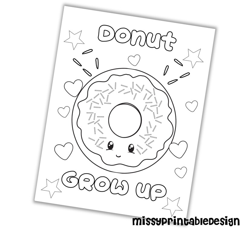 Personalized Donut Party Coloring Pages Custom Donut Birthday - Etsy
