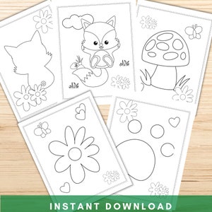 Fox Coloring Pages, Printable Fox Coloring Pages for Kids, Fox Birthday Party Activity, Kids Birthday Party image 2