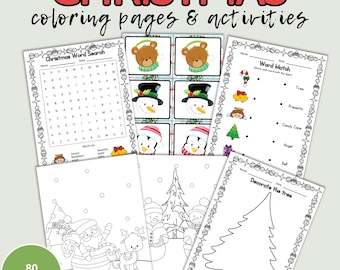 Christmas Activity Pages: Games, Coloring, Puzzles (Printable)
