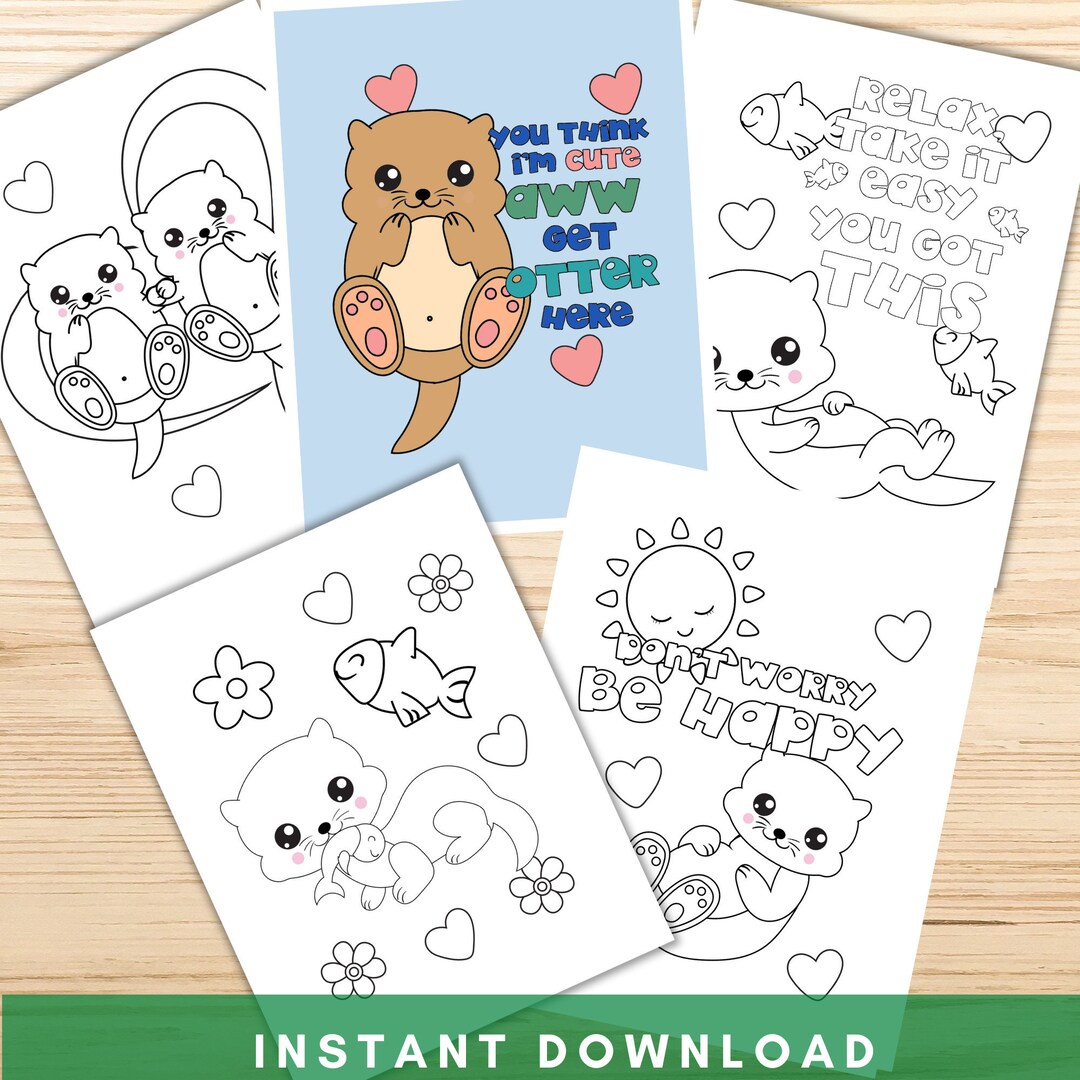 Otter Coloring Pages, Printable Otter Coloring Pages for Kids, Otter