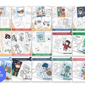 Boys Coloring Pages Bundle, Printable Coloring Pages for Kids, Boys ...