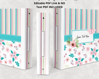 Floral Binder Covers and Spines, Editable School Binder (PDF)