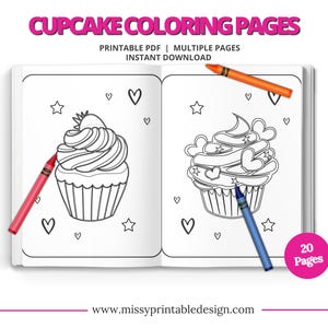 Cupcake Coloring Pages, Printable Coloring Pages, Cupcake Birthday Party Activity, Birthday Party, Kids Coloring Pages