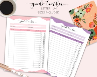 Printable Student Grade Tracker, Homework List (PDF)