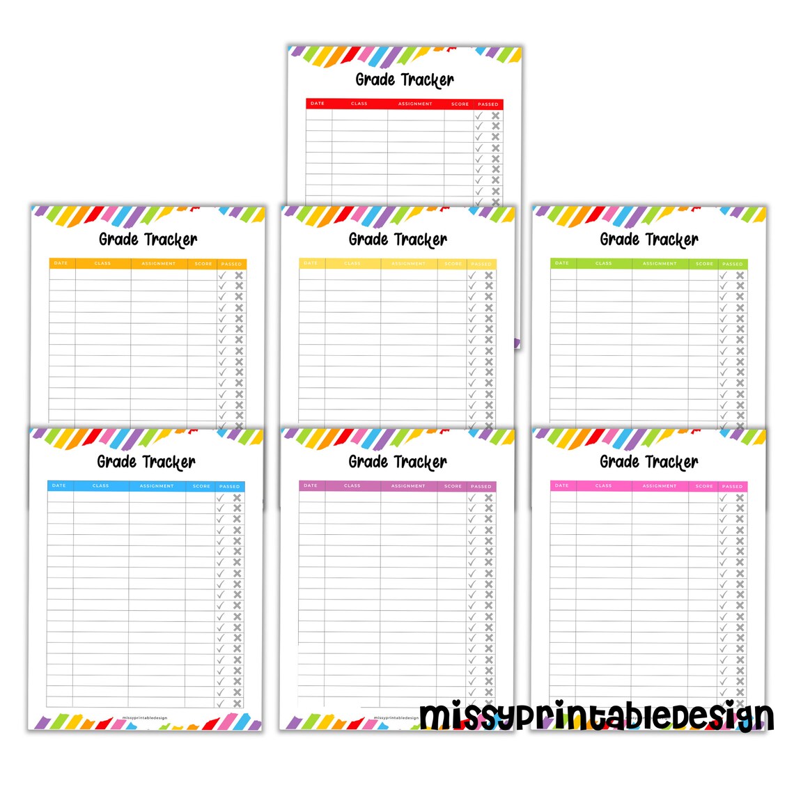 Kids Grade Tracker Printable Grade Log Grade Organizer - Etsy