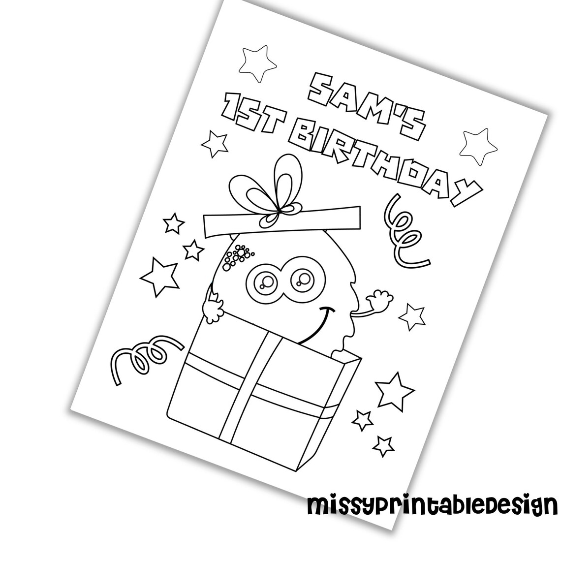 Personalized Monster Party Coloring Pages Custom Fairy | Etsy