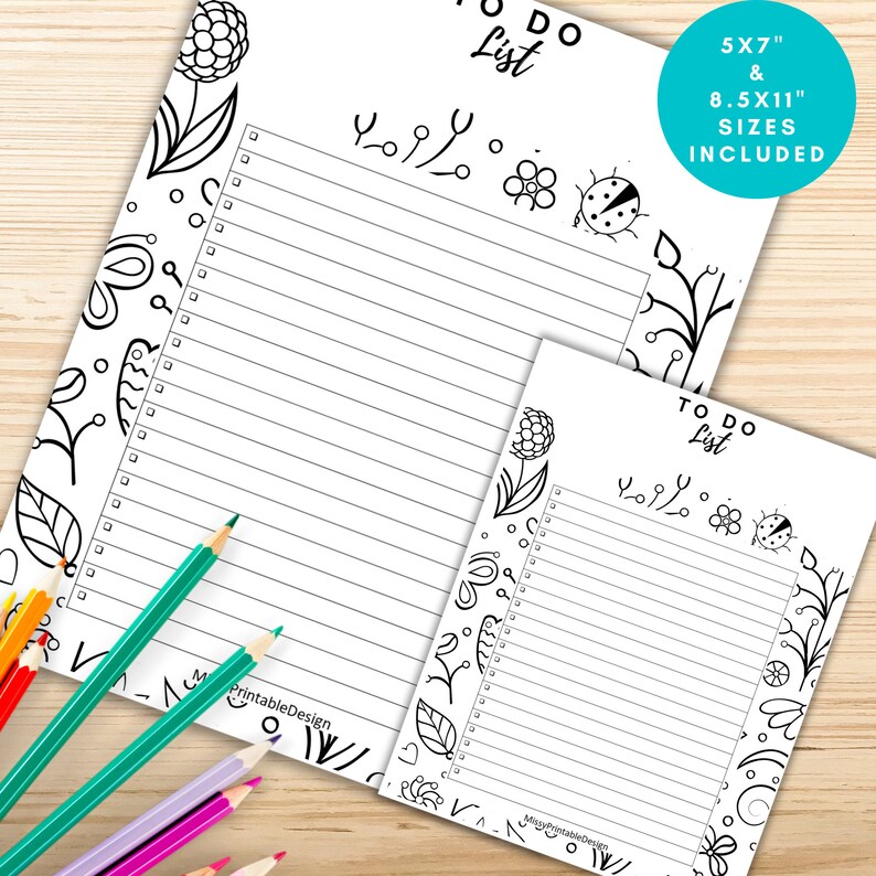Printable Coloring to Do List Coloring Book Coloring Gift - Etsy