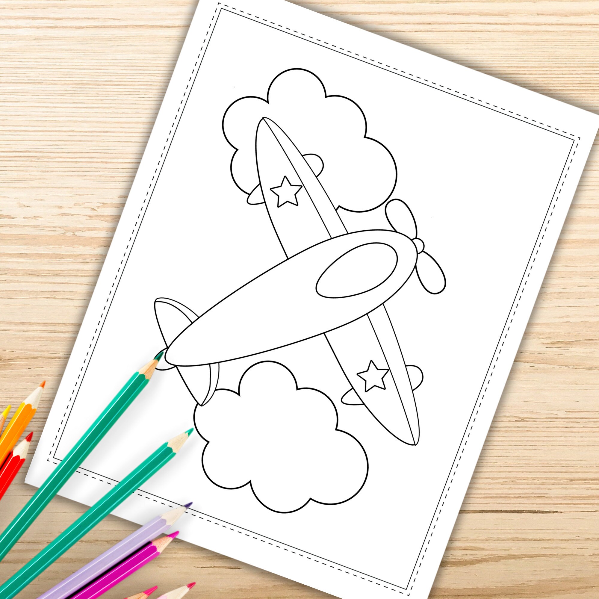 Airplane Coloring Pages Airplane Pilot Printable Coloring | Etsy