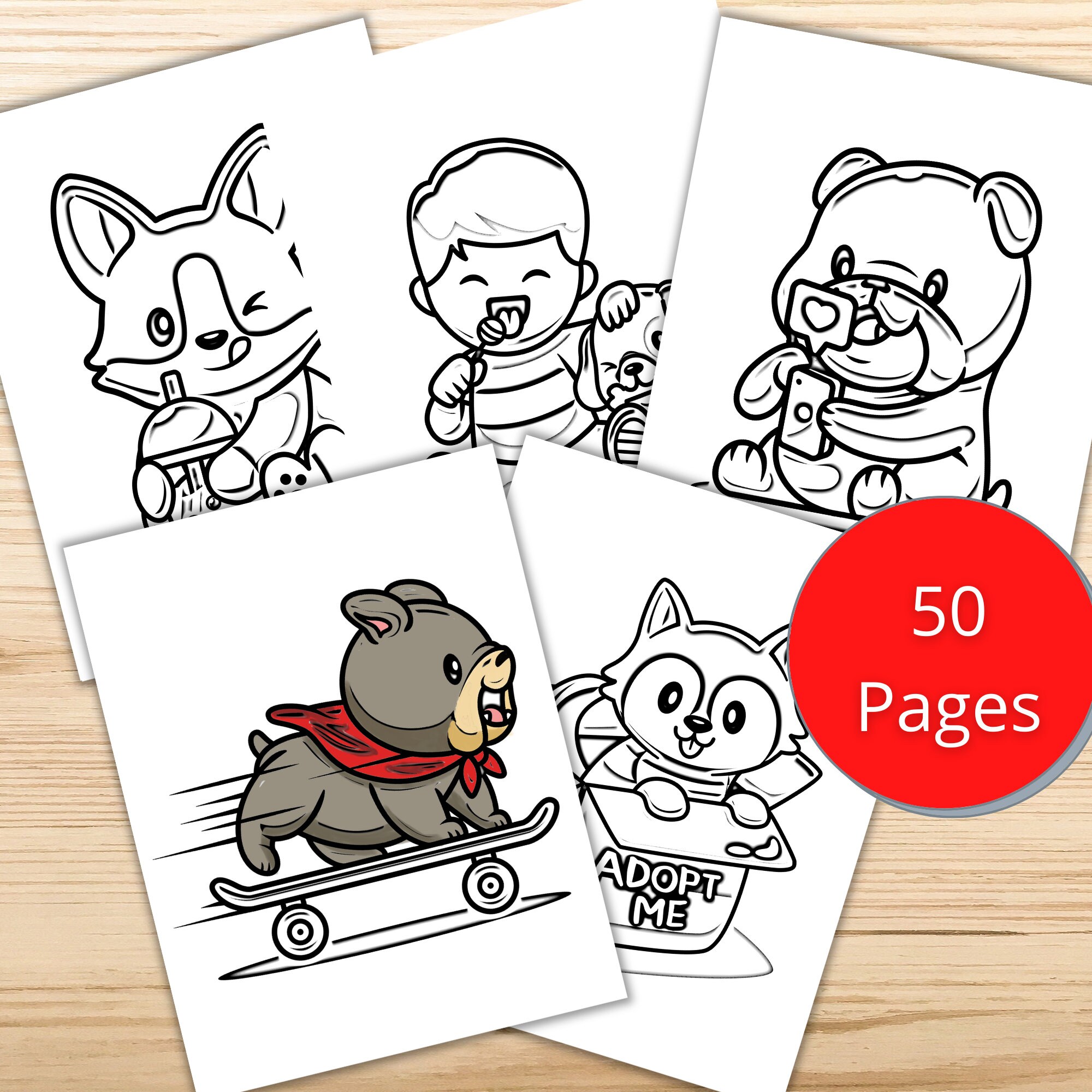cute dog coloring pages 50 printable puppy dog coloring etsy