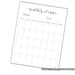 Monthly Planner Calendar Simple Calendar 8.5 X 11 Inches - Etsy