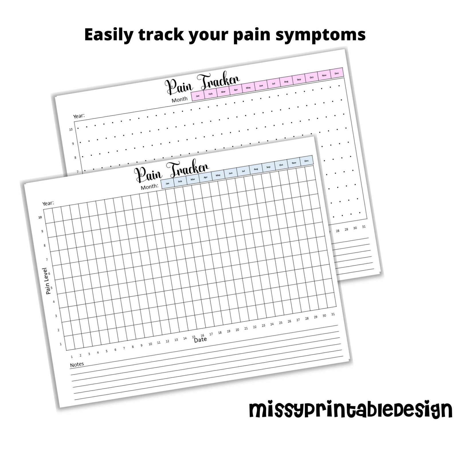 Pain Tracker Printable Pain Log Bullet Journal Printable | Etsy