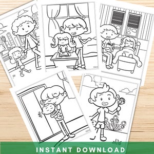 Day With Daddy Coloring Pages Printable Daddy Coloring Book - Etsy
