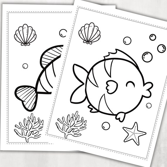 Fish Coloring Pages, Printable Kids Coloring Pages, Fish Birthday  Party,instant DOWNLOAD -  Canada