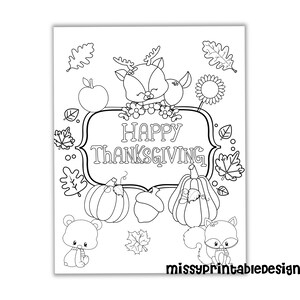 Thanksgiving Coloring Pages for Kids Printable Thanksgiving - Etsy