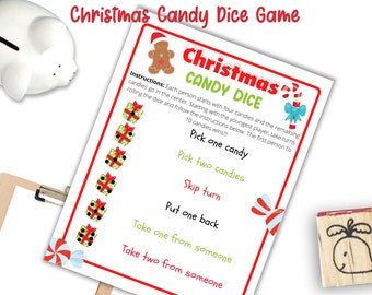 Christmas Candy Dice Game, Holiday Party (PDF)