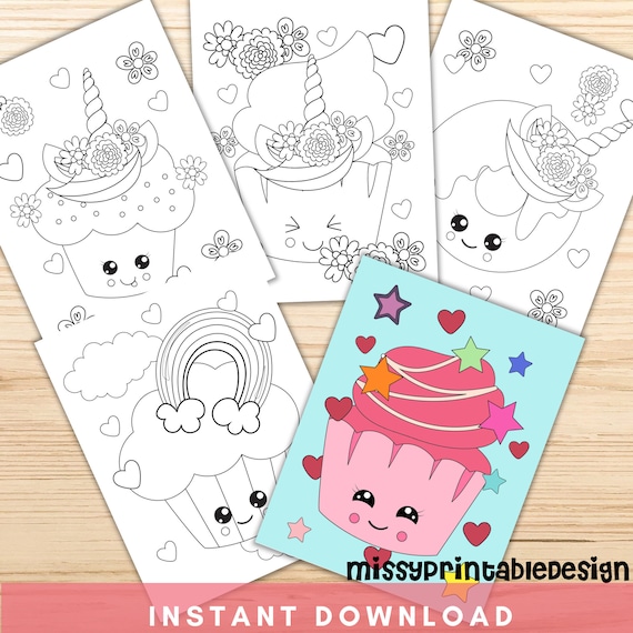 Kawaii Unicorn Sweets Coloring Pages Printable Kawaii Sweets