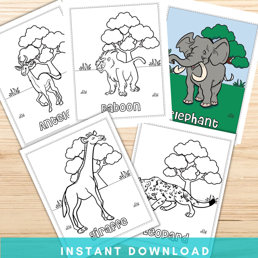 African Animals Coloring Pages, Printable Animal Coloring Pages ...