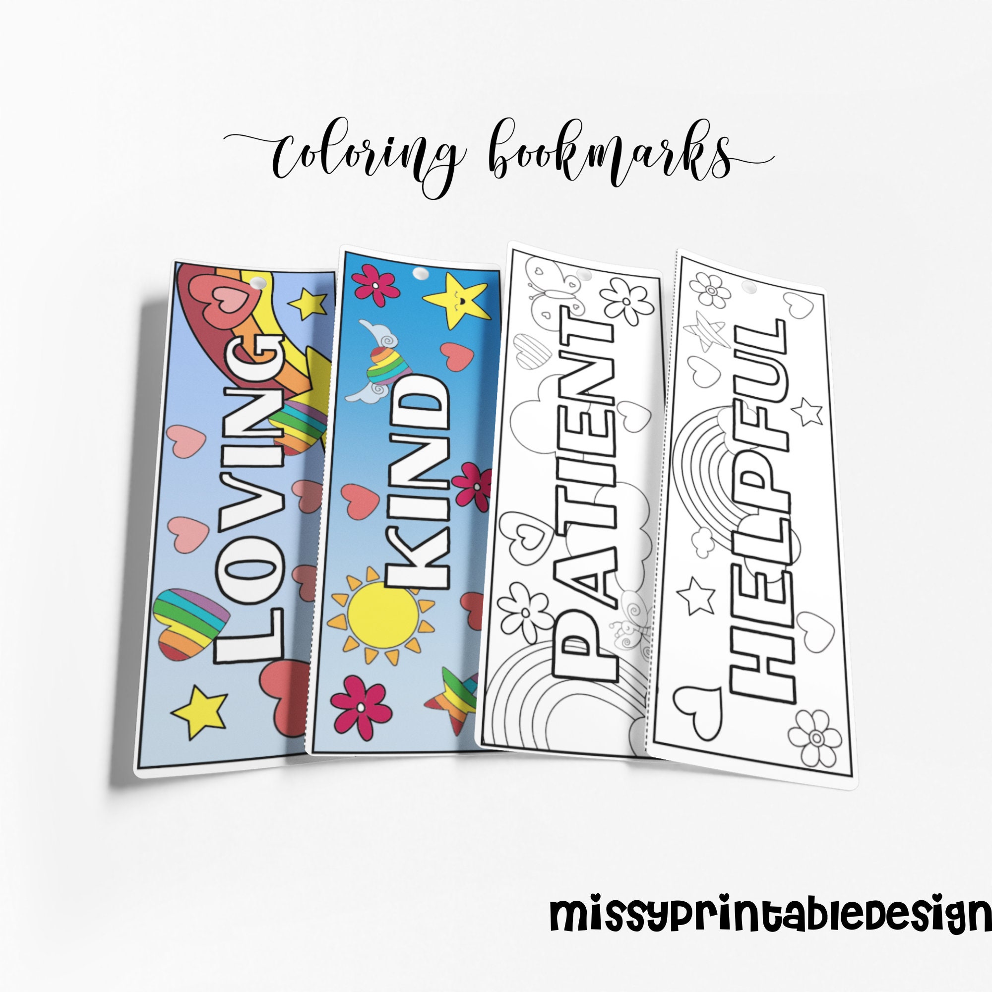 kindness coloring bookmarks set of 4 printable kindness etsy canada