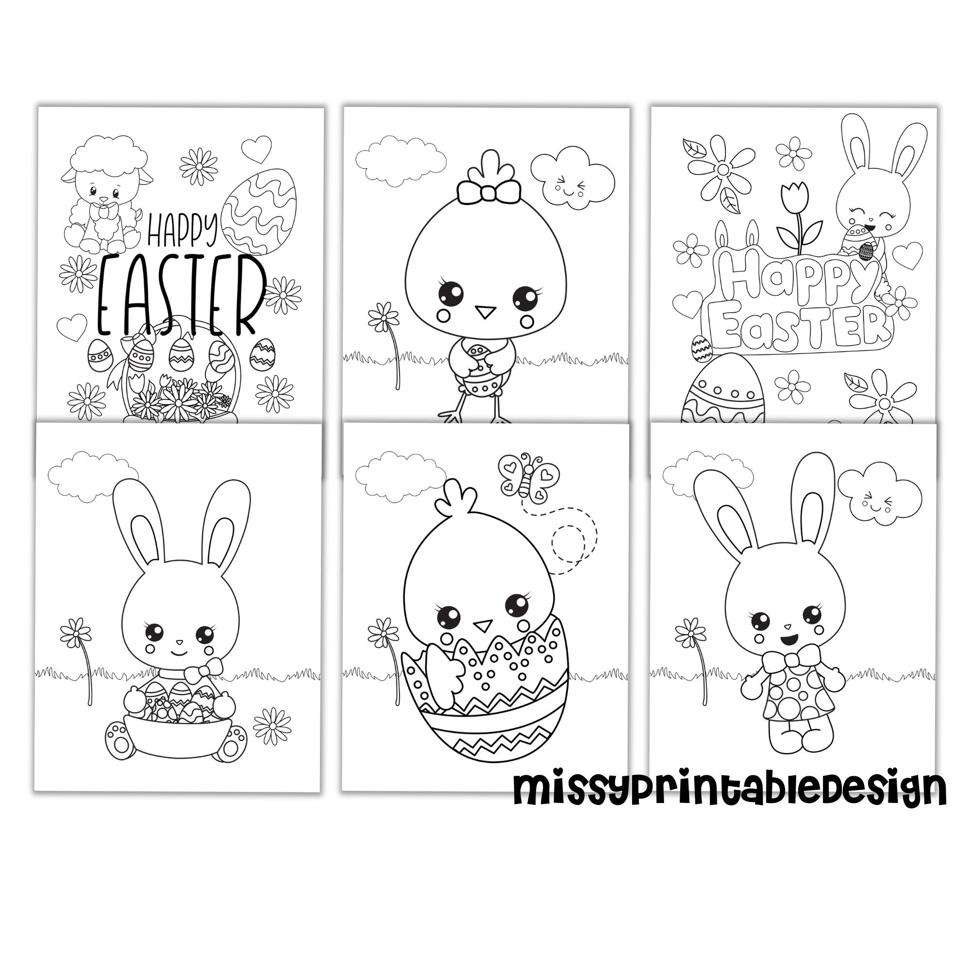 Easter Coloring Pages for Kids Printable Coloring Pages - Etsy