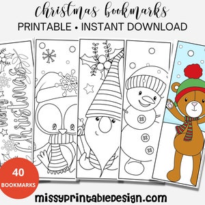 Christmas Coloring Bookmarks, Printable Christmas Coloring Page, School Activity, Coloring for Kids, Christmas Party, Christmas Activity