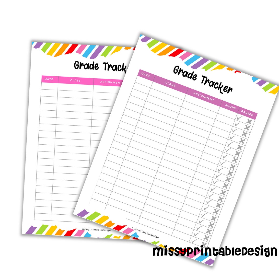 Kids Grade Tracker Printable Grade Log Grade Organizer - Etsy
