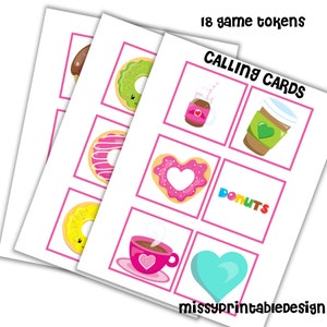 Donut Bingo Cards, Printable Donut Bingo Game, School Game, Donut Party ...