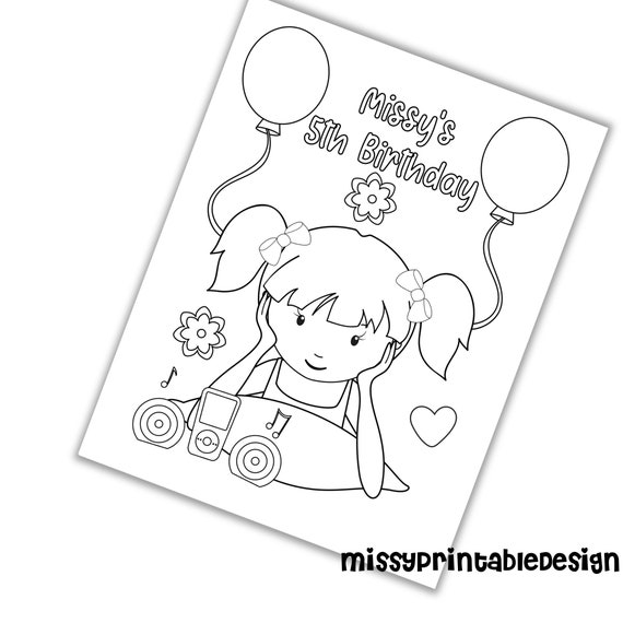 Personalized Slumber Party Coloring Pages, Custom Slumber Party Birthday  Party Coloring Pages, Coloring Pages for Kids -  Israel