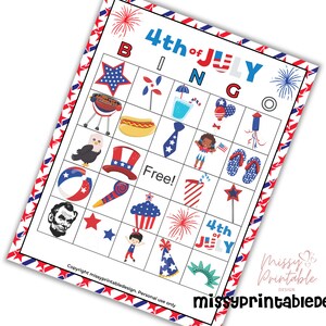 4th of july bingo sheets