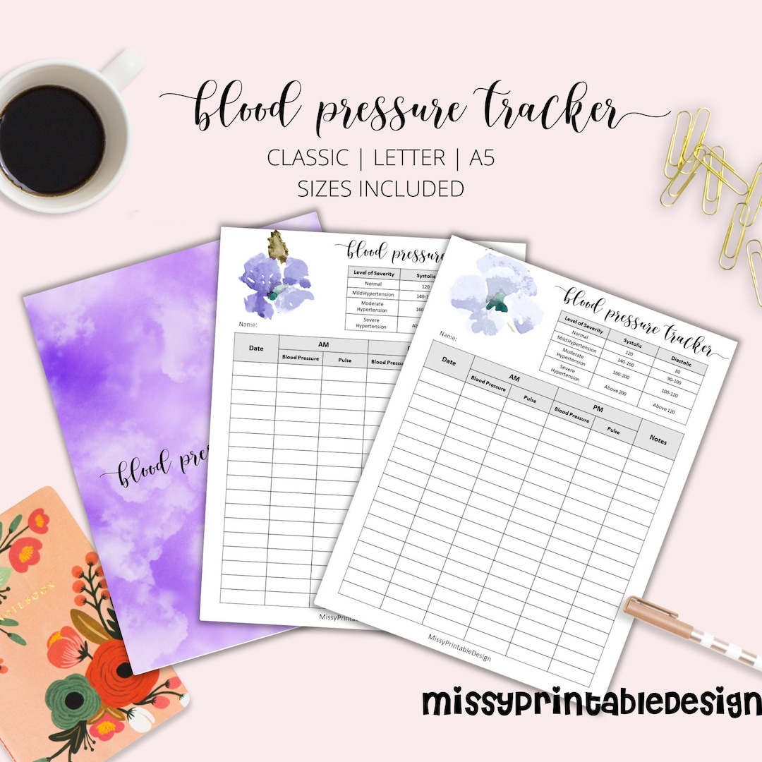 Printable Blood Pressure Tracker Templates