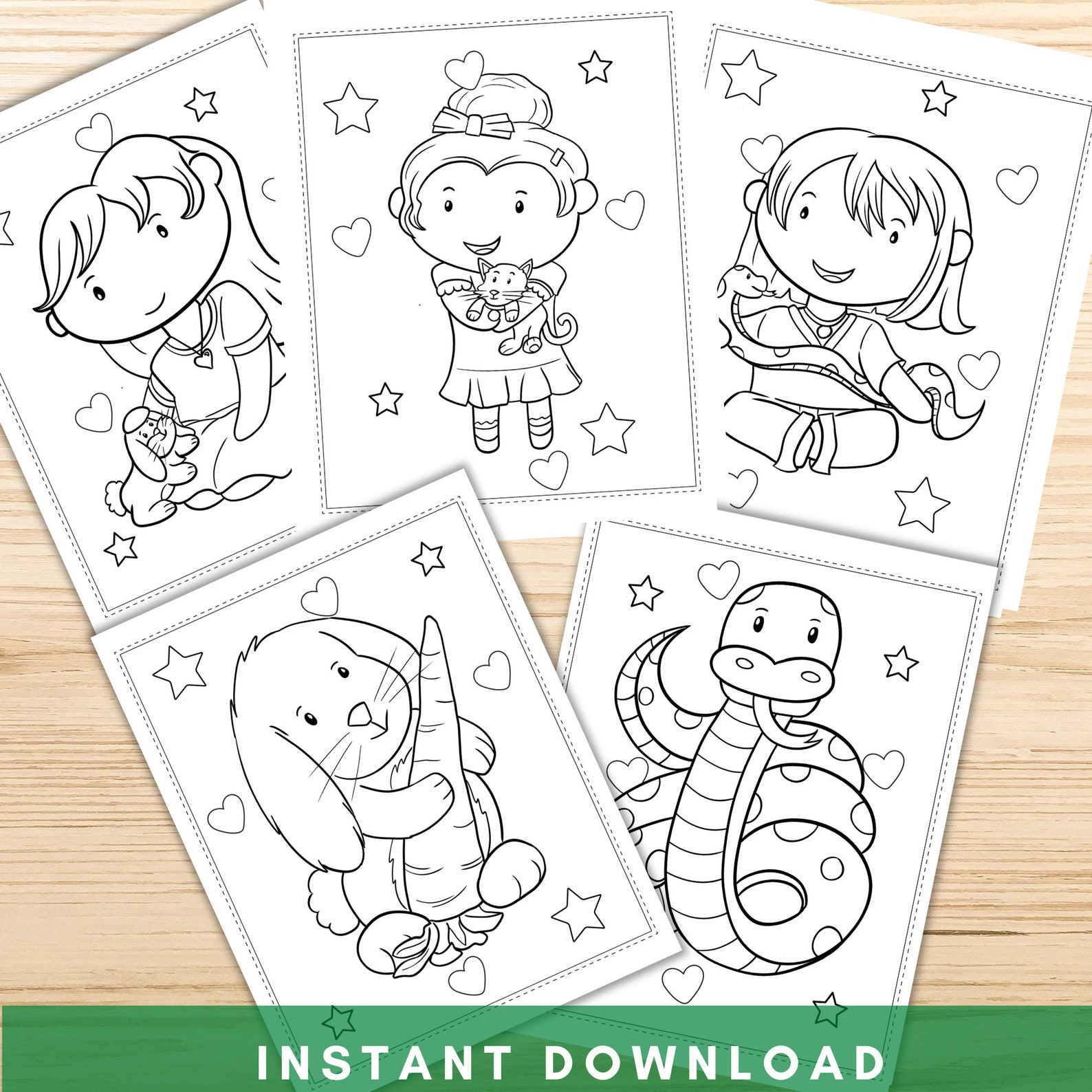 Pets Coloring Pages Printable Pets Coloring Book Pet - Etsy