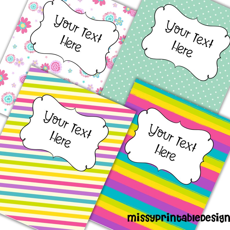 Editable Binder Covers & Spines Pattern Themed Printable Etsy