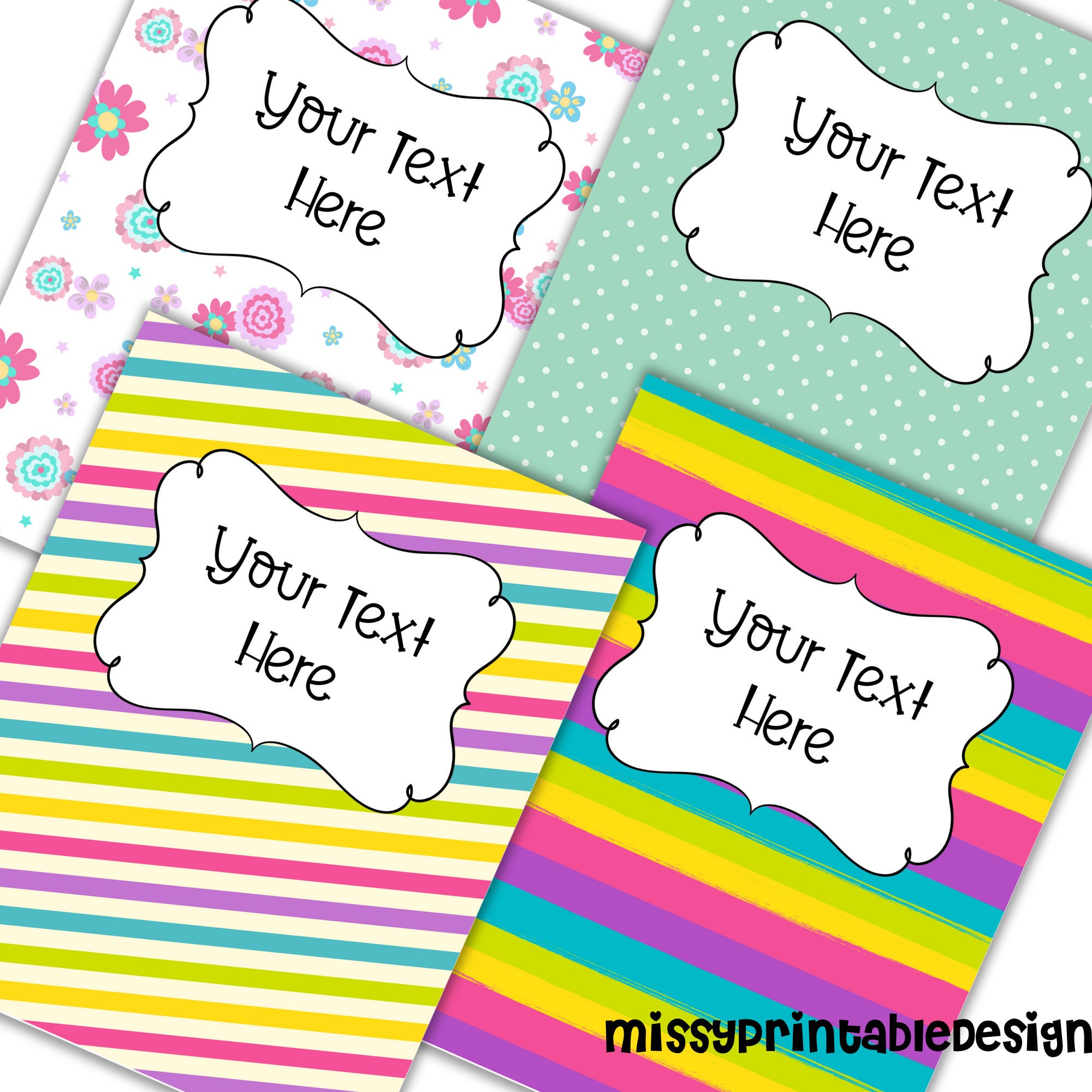 Editable Binder Covers &amp; Spines Pattern Themed Printable - Etsy