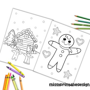 Gingerbread House Coloring Pages, Printable Christmas Coloring Pages, Christmas Party Activity, Holiday Coloring Pages, Kids Coloring Pages image 3