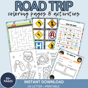 Road Trip Games, Printable Road Trip  Activities, Printable Summer Kids Activities, Road trip Activities, Family Road Trip, Printable Games