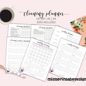 Cleaning Planner, Spring Cleaning Checklist, Deep Cleaning Checklist, Cleaning List, Cleaning Bundle Printable