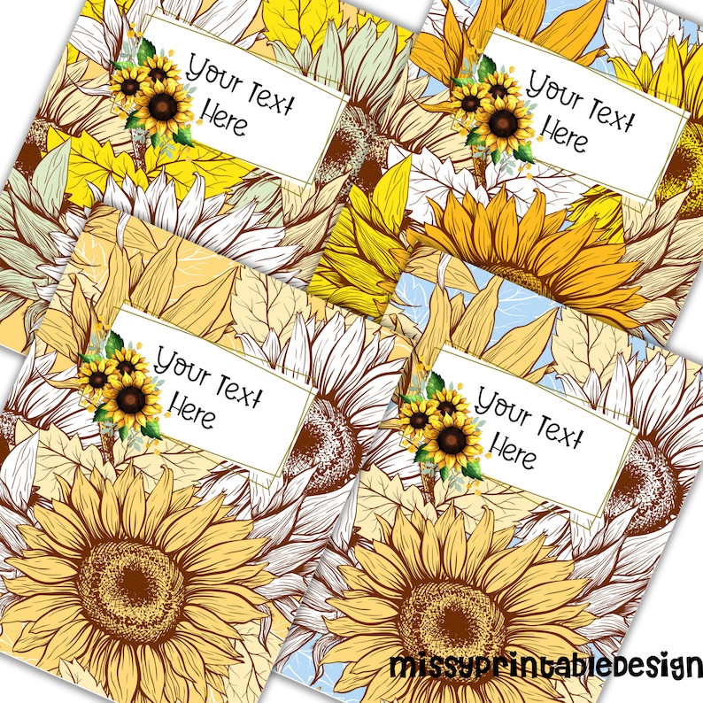 Editable Sunflower Binder Covers &amp; Spines Printable Binder - Etsy España