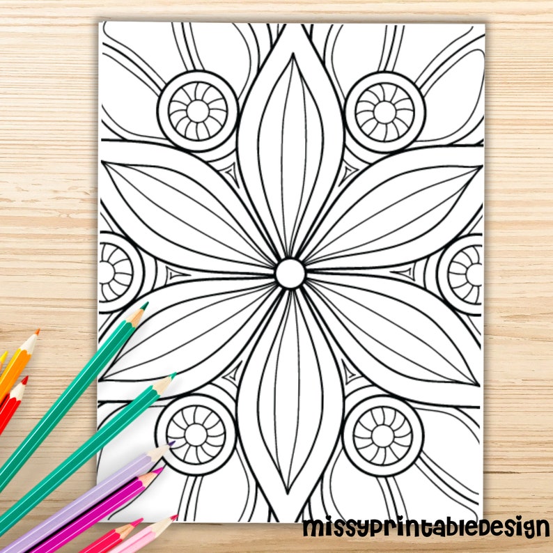 Mandala Coloring Pages Printable Full Page Mandalas for - Etsy
